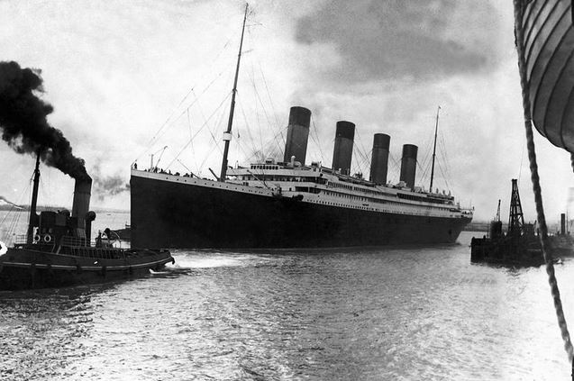 Black And White Photo Of Titanic